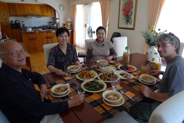 Lunch with Eva's Great-Uncle, Aunt Julie, and Aunt Ying at their Box Hill home.