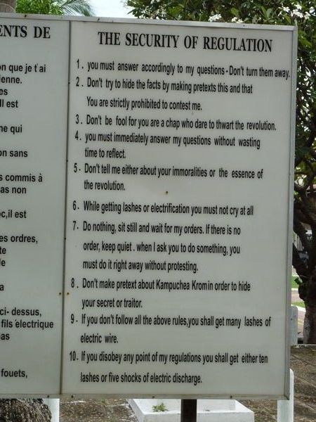 The rules of Tuol  Sleng