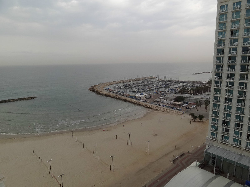 View of the Mediterranean Sea from our hotel room in Tel Aviv