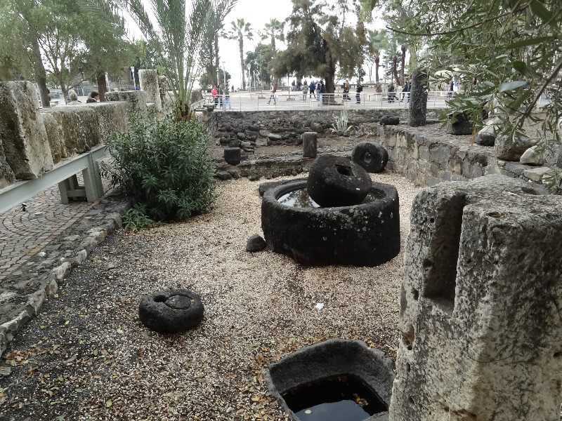 Capernaum - ancient olive press & mill stone