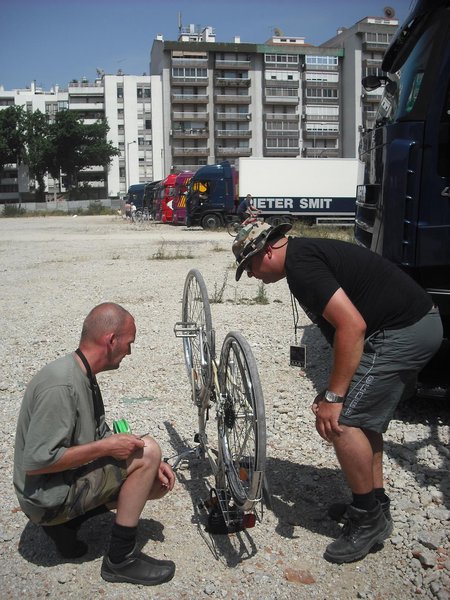 Dutch Patrick fixing my third bicycle of the tour