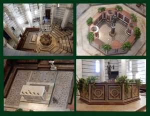 A Few Views Looking Down on the Baptistery & Altar