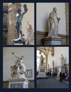 The Sculptures at the Loggia dei Lanzi at Piazza dells Signoria