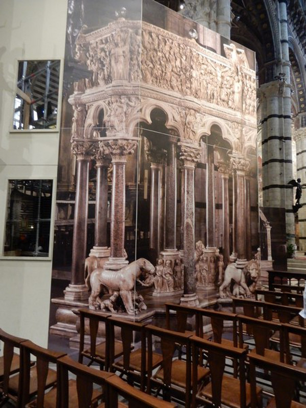 Pisano's Pulpit Done in 1268 Was Covered 