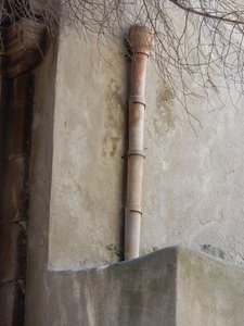 Ceramic Downspouts Are Used Here