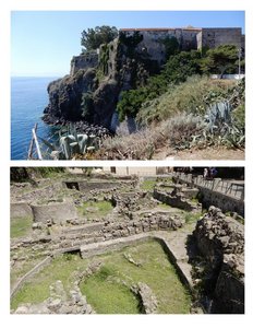 The 15th C. Castle in Lipari Overlooks the Sea