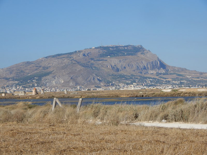 From the Salt Pan We Could See Where Erice Is Locateed