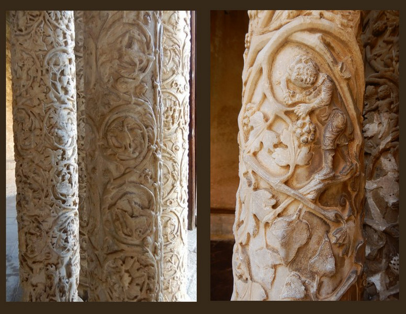 Some Columns Are Carved with Intricate Designs
