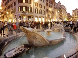 The "Sinking Boat" Fountain (1627-29) at Base of Spanish Steps