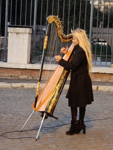 The First Time we Saw a Busker with a Harp