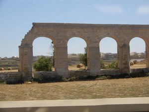 Part of an Aqueduct Seen on A Bus Ride in Malta