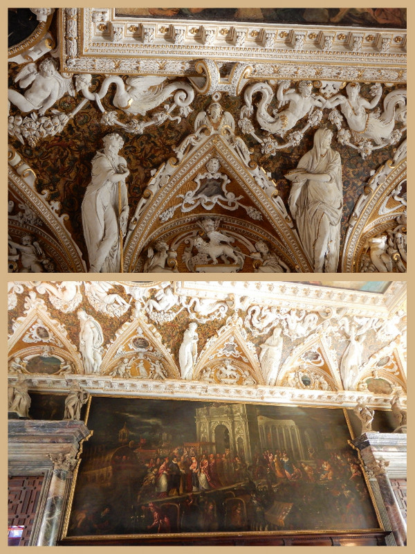 The Gilded Framing Around the Frescoes
