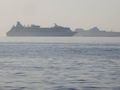 A Cruise Ship Arriving in Corfu