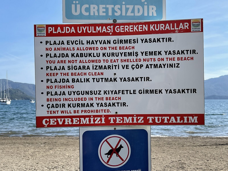 Some Interesting Rules at the Marmaris Beach