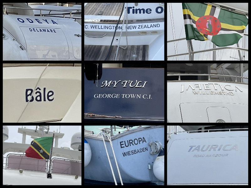 A Few More Ports Seen on the Boats/Yachts Here