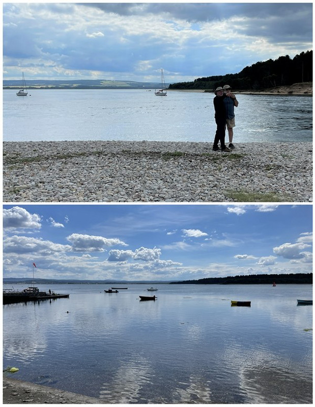 Our friend George & Bob at Findhorn Bay