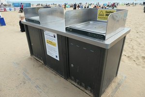 Grills Are Provided for Everyone to Use at the Beach