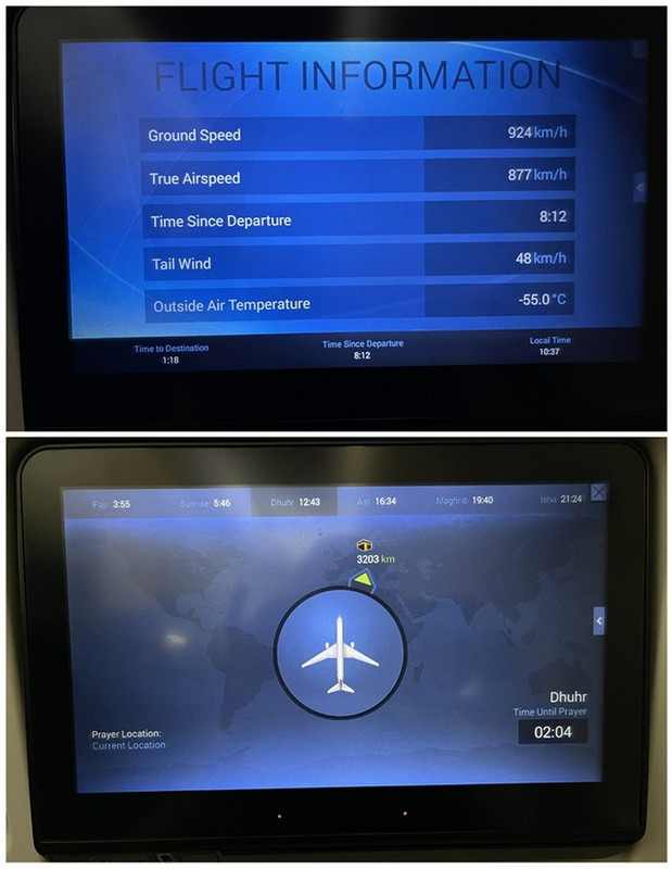 The Top Tells You the Flight is 9 1/2 hours Long
