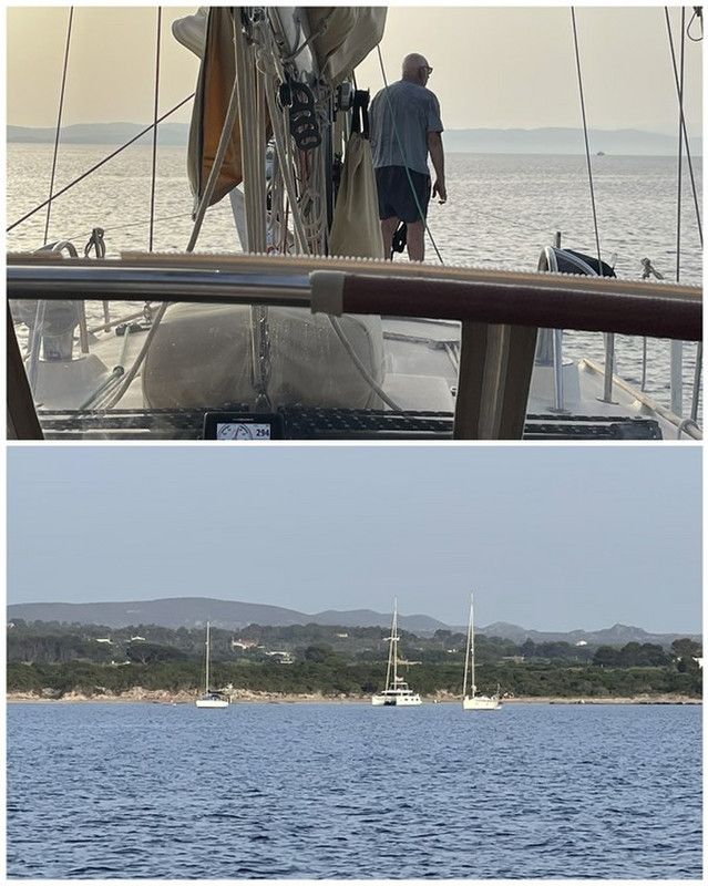 Leaving the last anchorage in Sardinia, Italy