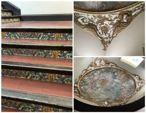 Tiles Used on the Stairs & Details on the Ceiling