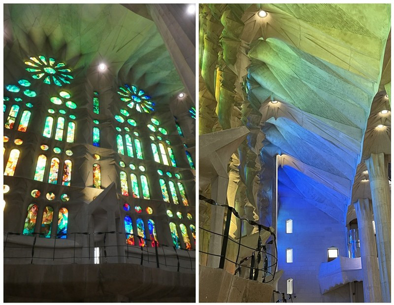 Blue, Green & Yellow Glass on the Nativity Facade Side