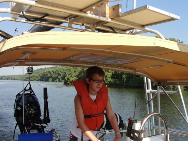 Andrew at the helm