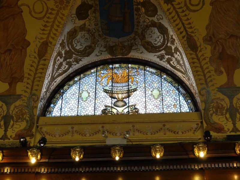 Tiffany stained-glass in the dining room