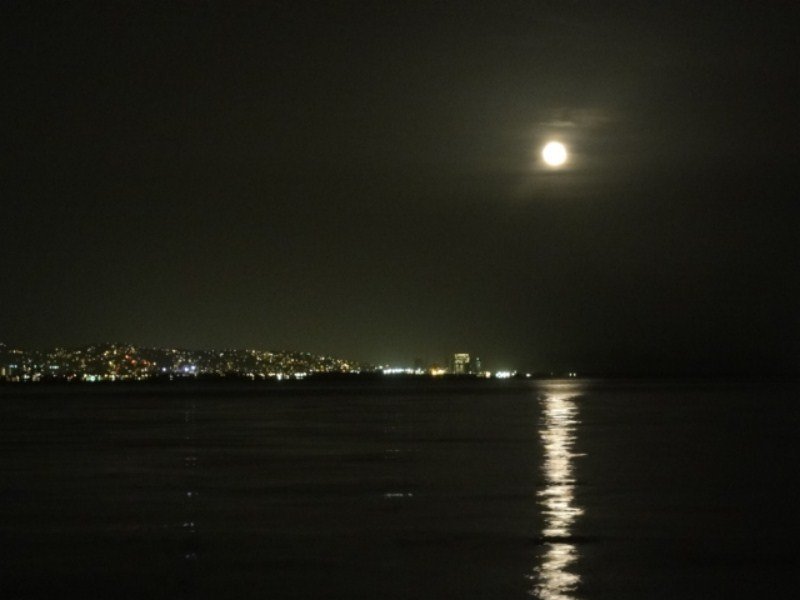 Moon over Port of Spain