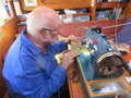 Bob Doing Repairs with the Sewing Machine