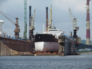 One of the numerous floating dry docks 