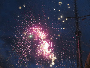 Fireworks Seen from Our Front Hatch