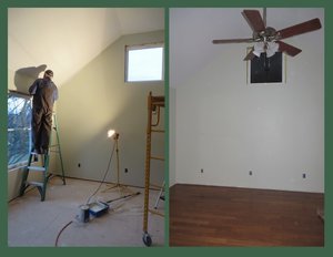 Bedroom Being Painted, Ceiling Fan Hung