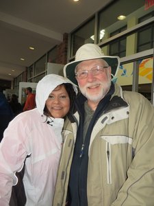 Bob and Godalee Dressed for the Rainy Walk for MS