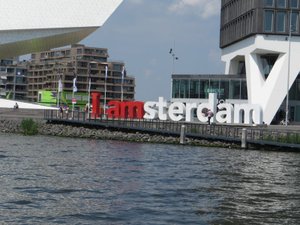 I Love Amsterdam from the river