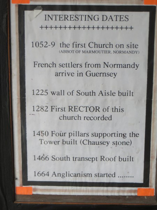 Some of the Dates Important at the Town Church