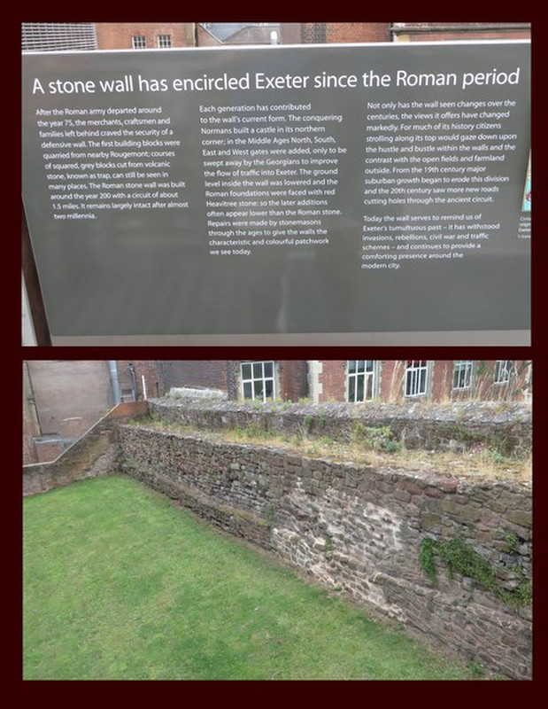 A Part of the Roman Wall that Still Remains in Exeter