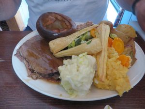 A Traditional Sunday Carvery UK Pub Meal