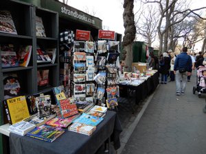 Reminded Us of Paris - book & art vendors on the street
