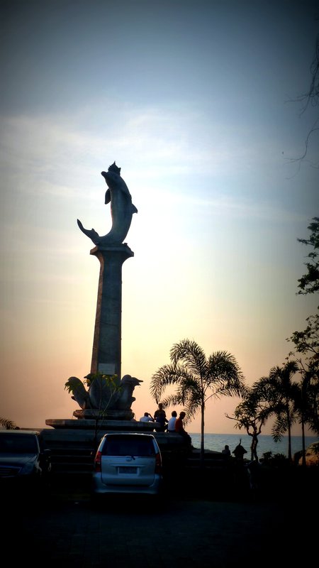 Famous Dolphin statue in Lovina