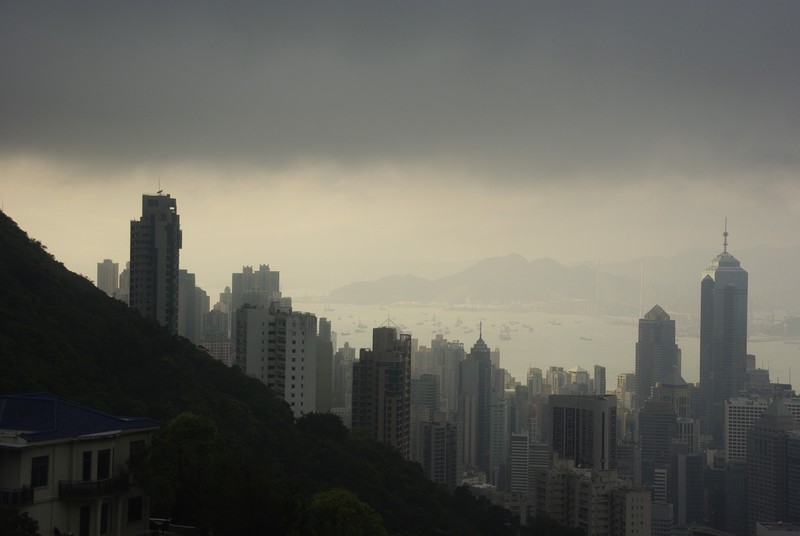 Hong Kong Central vom Peak aus gesehen