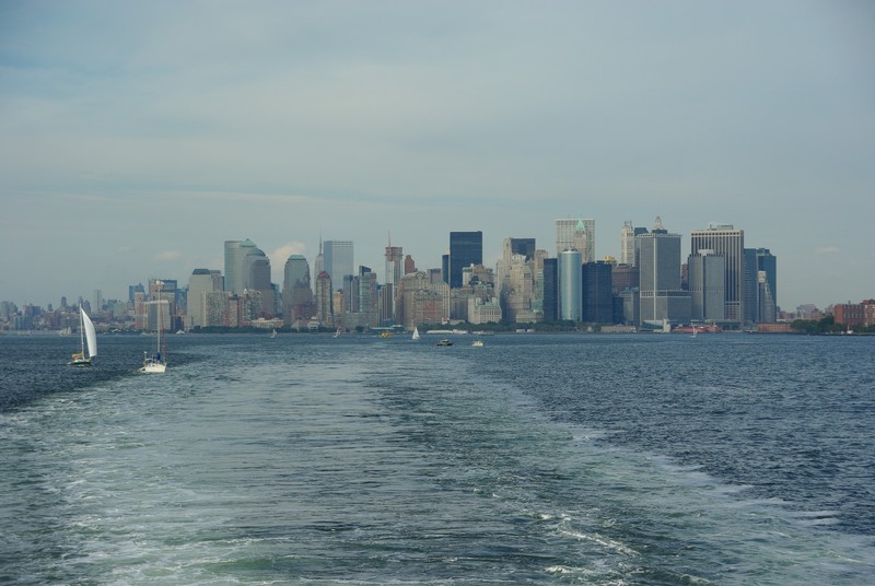 Blick auf Manhattan von der Staten Island Ferry