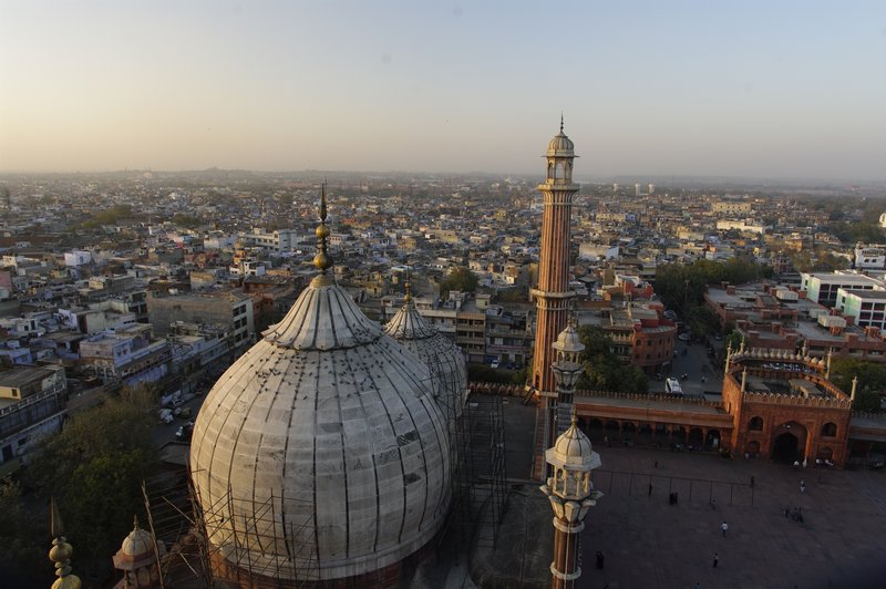 Auf dem Minarett der Jamia Masjid