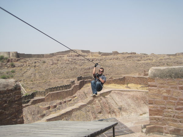 Ziplining in Fort Meherangarh