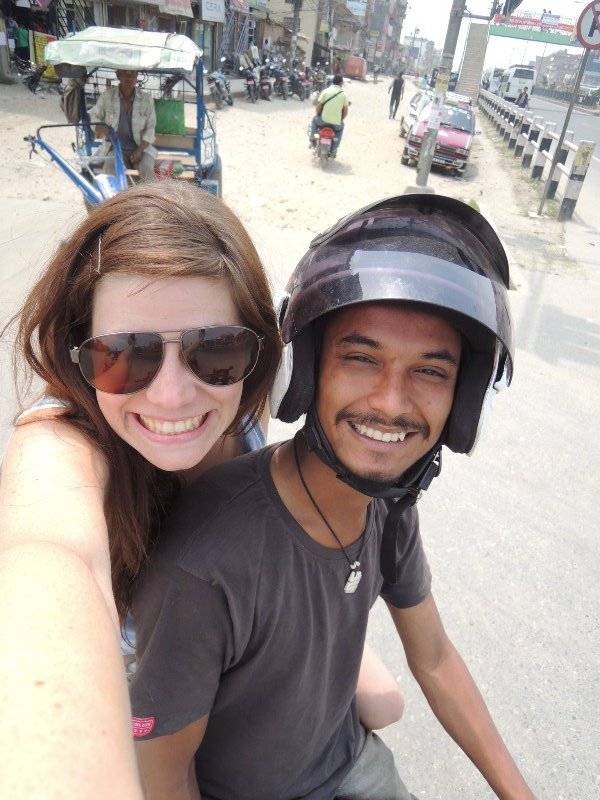 Motorrad-Selfie im Stau ;-)
