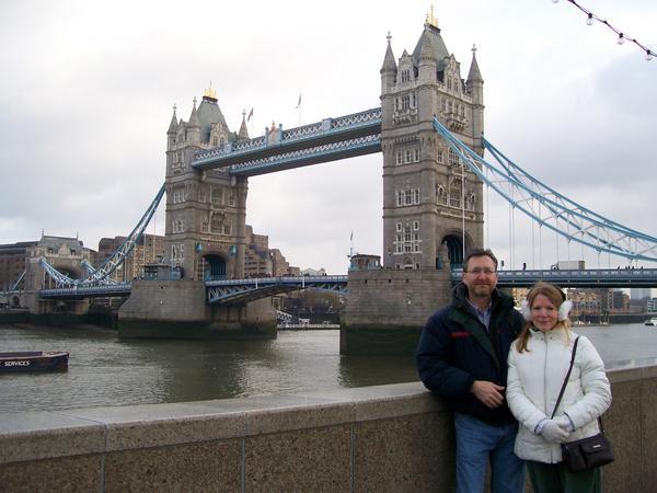 John, Mom, and the Tower Bridge