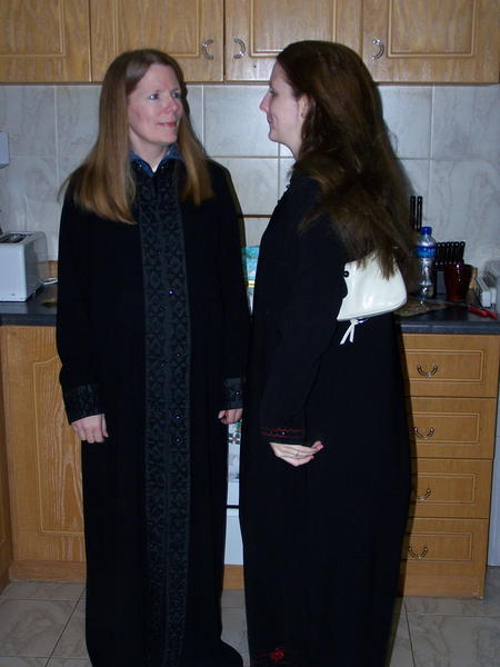 Mom and Augusta in Abayas - 1