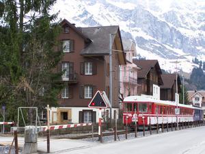 Engelberg Train Arriving in Engelberg