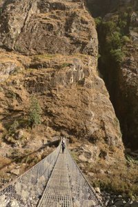 Nepal - Annapurna Circuit Trek - Massive Suspension Bridge