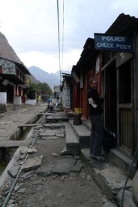 Nepal - Annapurna Circuit Trek - Checkpoint At Tatopani