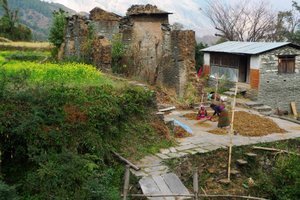Nepal - Annapurna Circuit Trek - Lush Green Landscape and Picturesque Villages Towards Gorepani